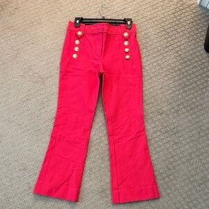Derek Lam 10 Crosby Vibrant Flared Pants with Gold Buttons